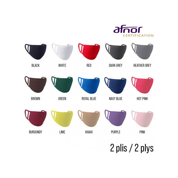 Masques faciaux personnalisés AFNOR COVID19 | Distrolution Merch